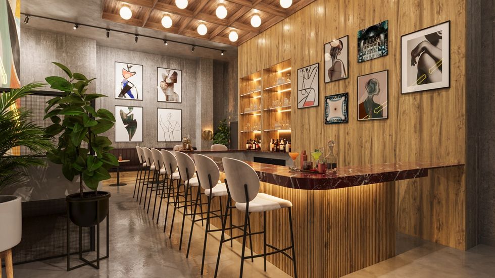 The lounge and bar within ALMA @ ByWard Market Ottawa.