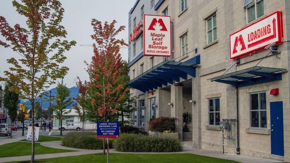 The Maple Leaf Self Storage facility at 1575 Kootenay Street in Vancouver.