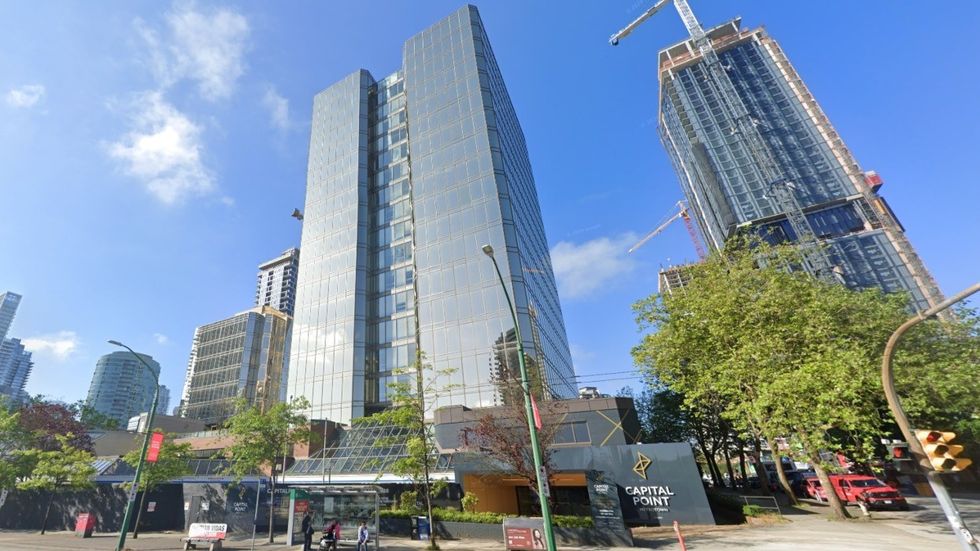 The Metrotown Place office towers at the corner of Kingsway and Wilson Avenue in Burnaby.