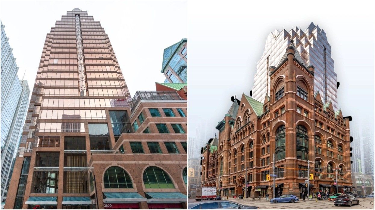 The office complex at 1 Queen Street East and 20 Richmond Street East in Toronto.