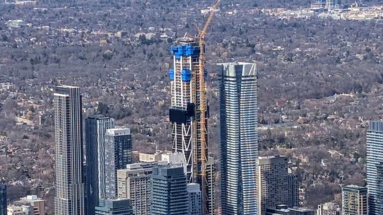 The One, under construction at 1 Bloor Street West in Toronto.