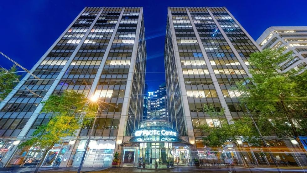 The Pender Place office towers at 700-750 W Pender Street in Vancouver.