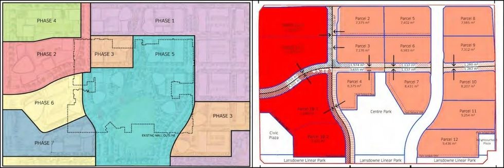 The phasing and subdivision plan for the Lansdowne Centre redevelopment.