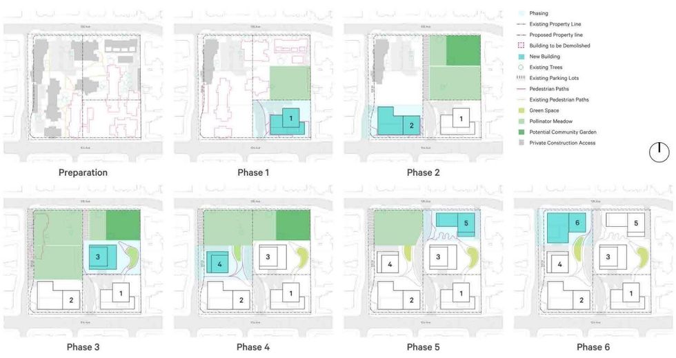 The phasing plan for the Bristol master-planned project.