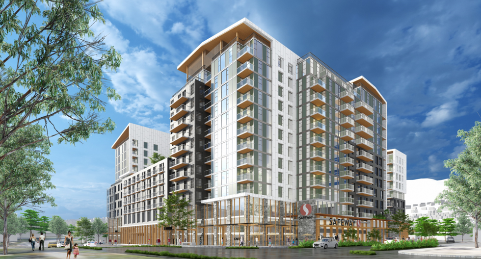 The preliminary proposal for the Lynn Valley Safeway at 1170 E 27th Street in North Vancouver.