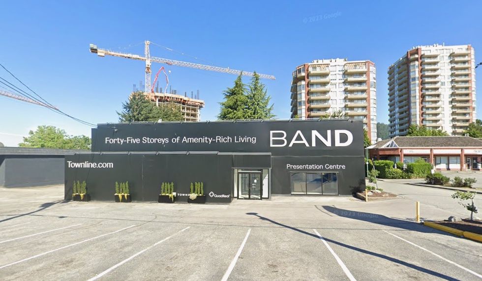 The presentation centre that currently occupies 541 Clarke Road in Coquitlam.