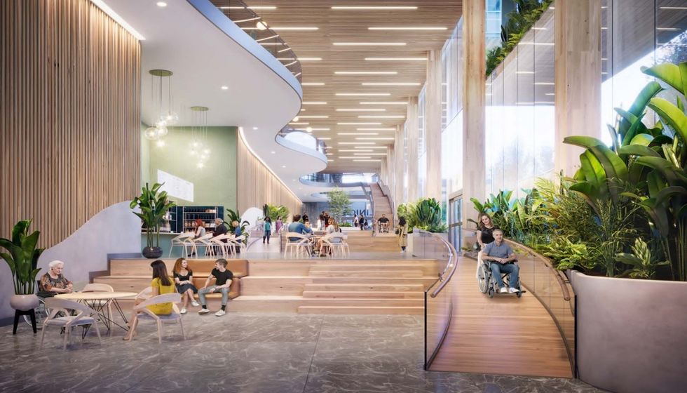 The public atrium space within the West Tower.