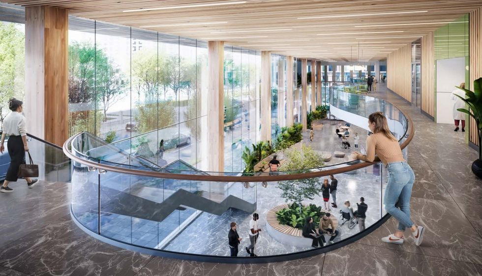 The public atrium space within the West Tower.