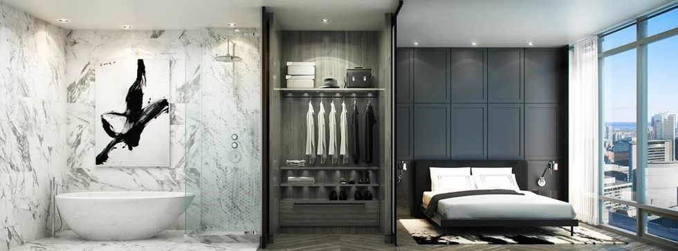 The Residences at 488 University, demonstrating the built-in closets that are becoming a standard feature of luxury developments