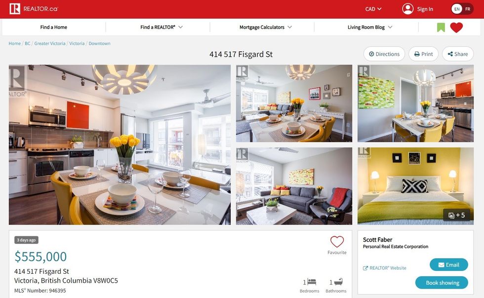 The sales listing for 414-517 Fisgard Street in Victoria.