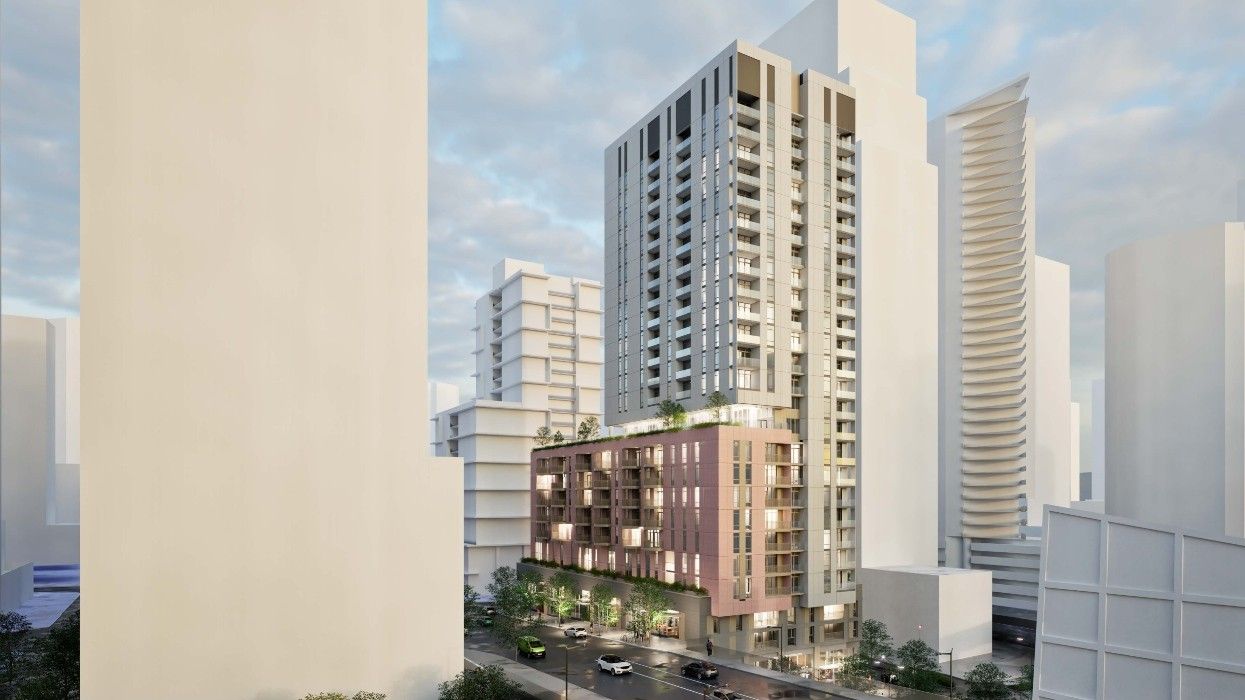 The social housing tower proposed for 1395 Rolston Street in Vancouver.