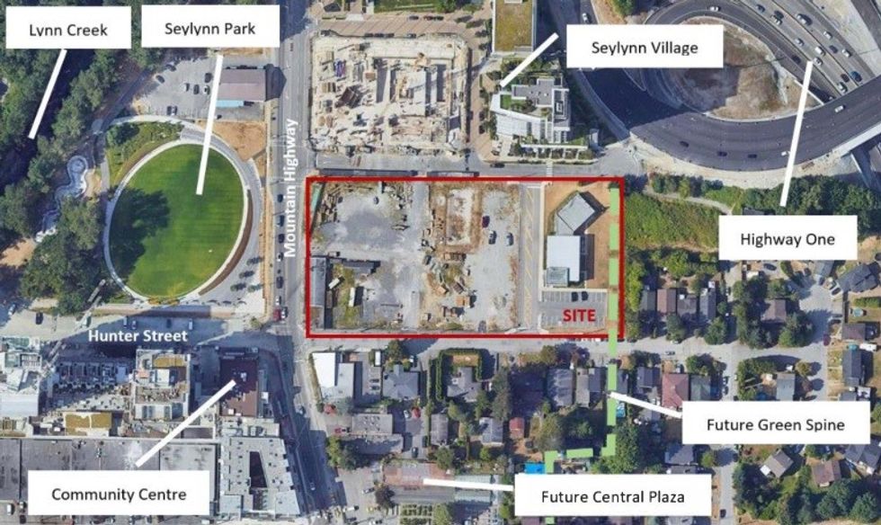 The subject site of the proposal, across the street from Seylynn Park.