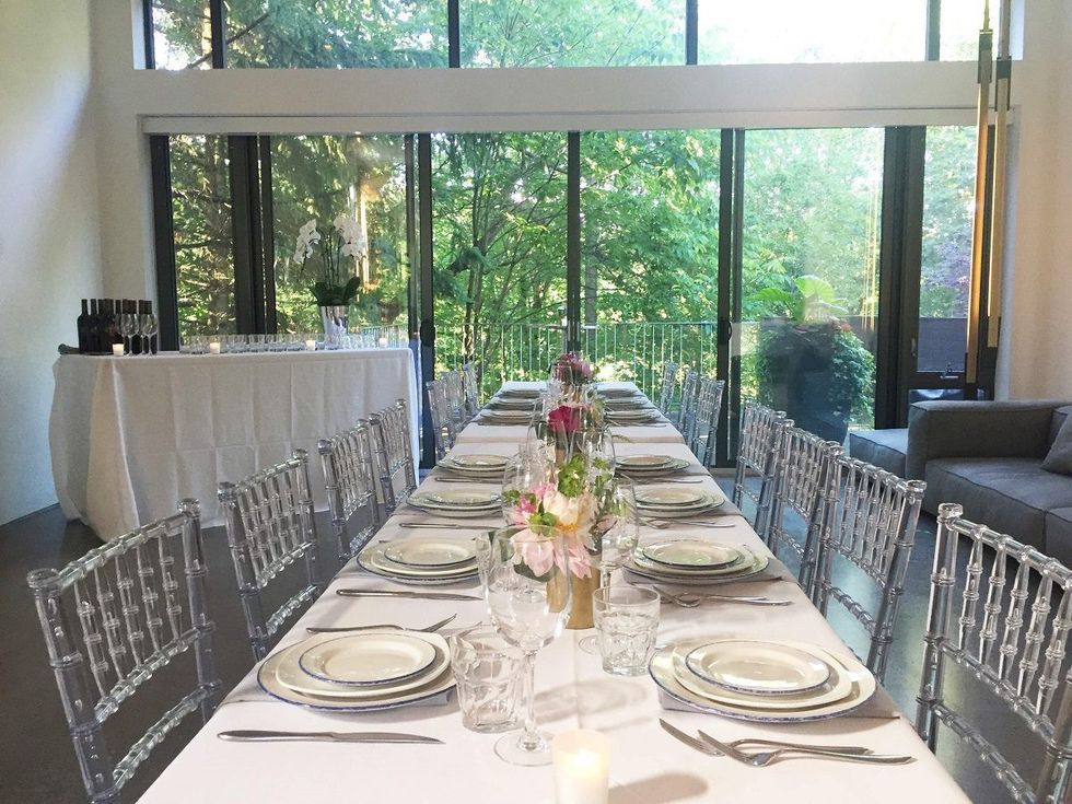 The table's all set at Zuccarini's Rosedale home for the biannual celebration bestowing Awesome Awards on some of her standout staff. (Tablescape and design created by Gusto 54 Catering) 