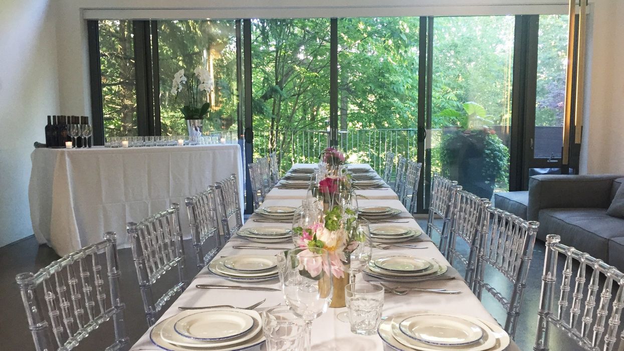 The table's all set at Zuccarini's Rosedale home for the biannual celebration of some of her standout staff among the company.