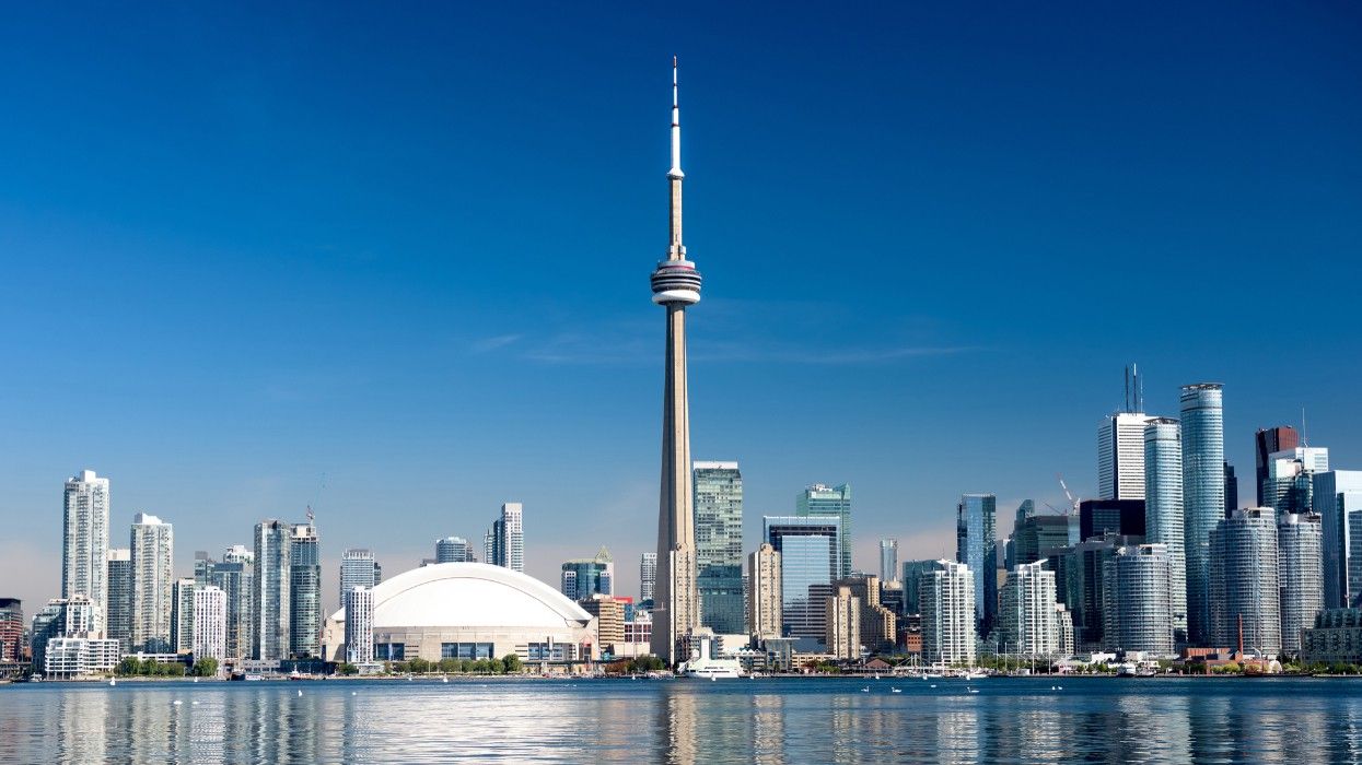 The Toronto skyline on a clear summer's day.