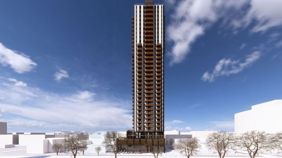 The tower proposed for 1470-1476 W Broadway in Vancouver.
