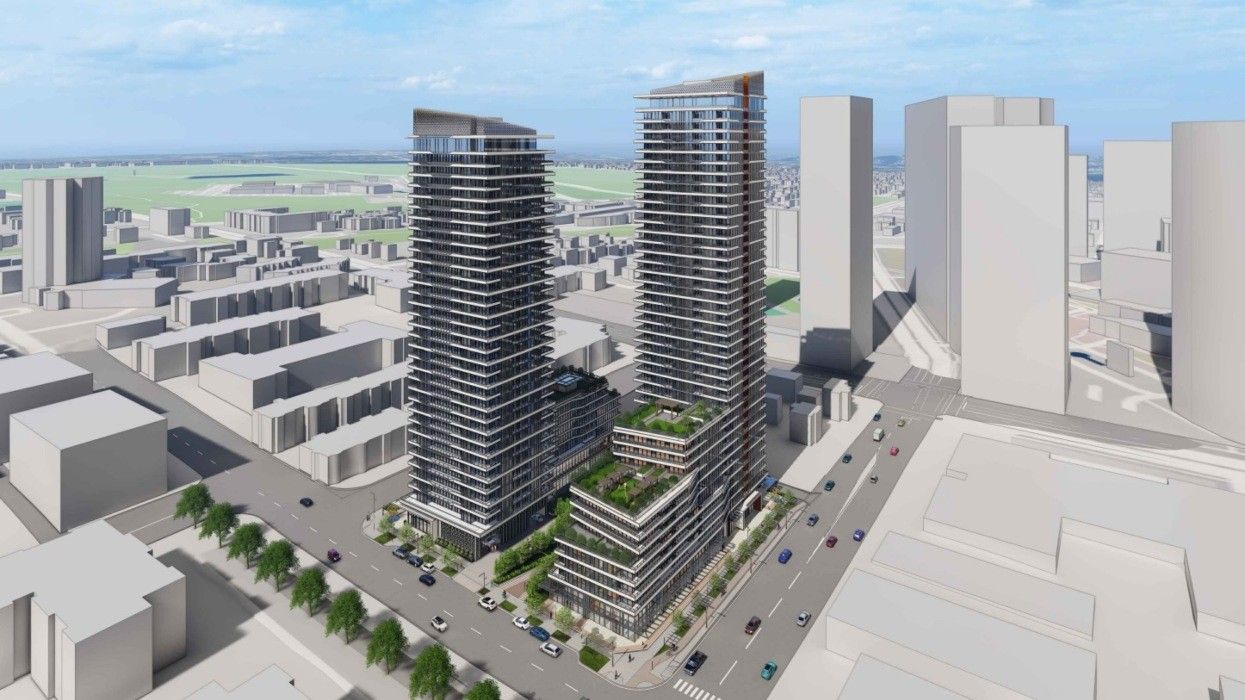 The towers proposed for the intersection of 101 Avenue and Whalley Boulevard in Surrey.