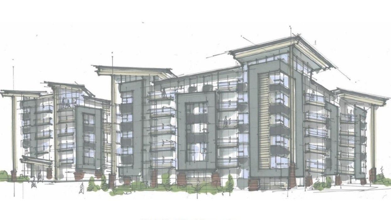 The two buildings proposed for 14990 North Bluff Road in White Rock.