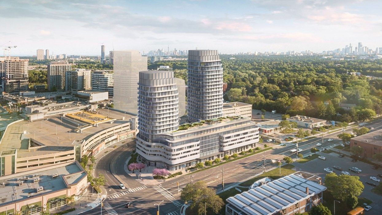 The two-tower project First Capital REIT was planning at 895 Lawrence East in Toronto.