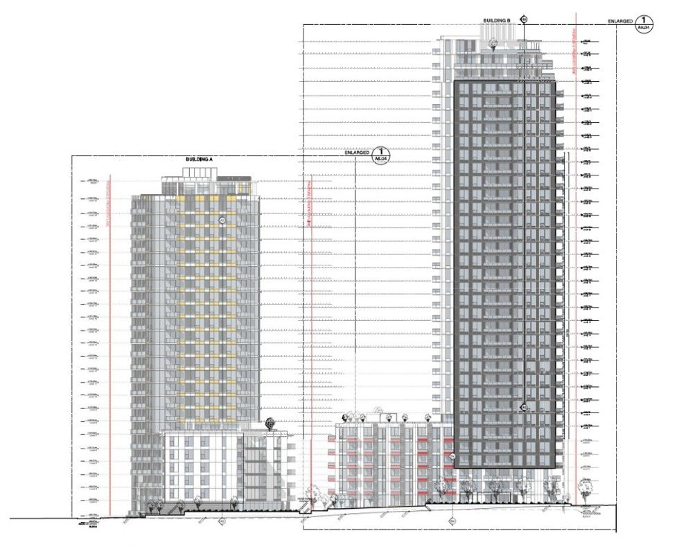 The two towers proposed for 13265 104 Street.