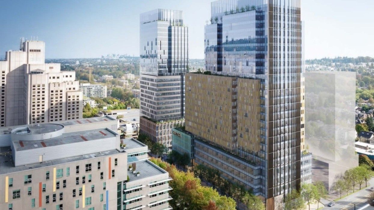 The two VGH expansion towers planned for 900-990 W 12th Avenue.
