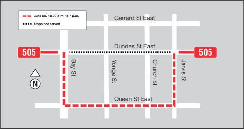 TTC Pride Streetcar Diversions