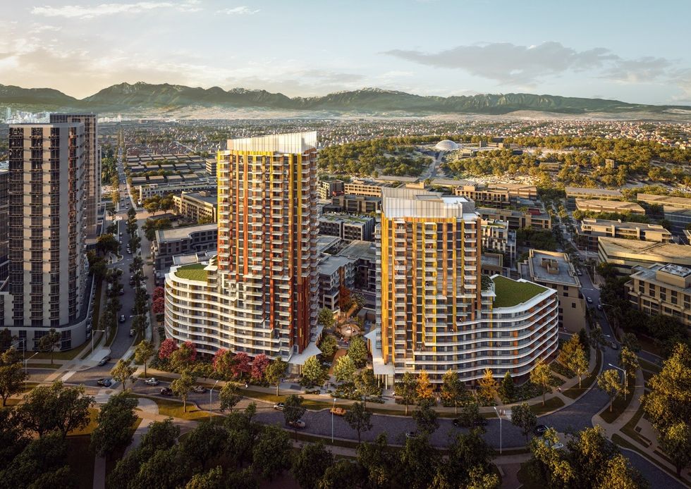 \u200b\u200bA rendering of the Heather Lands Parcel F towers.