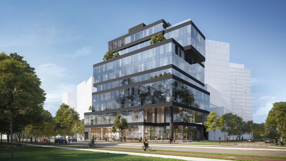 \u200bA rendering of the 10-storey Nexus office project planned for 220 Prior Street in Vancouver.