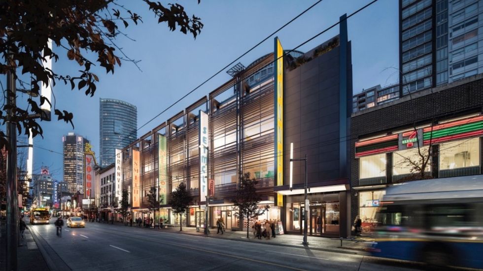 \u200bA rendering of the 950-978 Granville Street property in Vancouver.