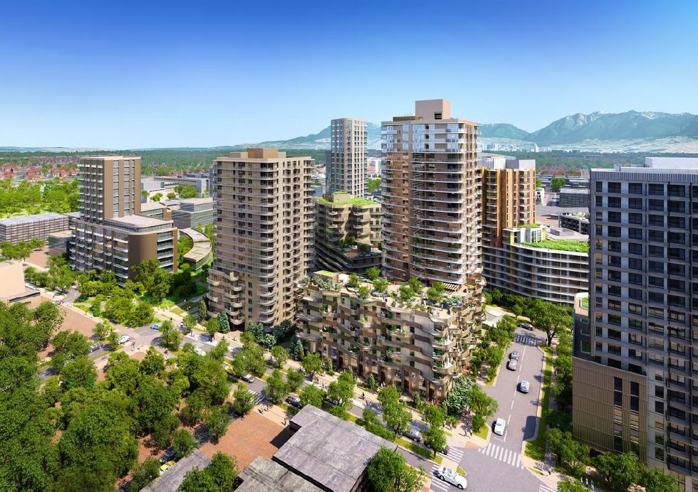\u200bA rendering of the Heather Lands Parcel B towers.