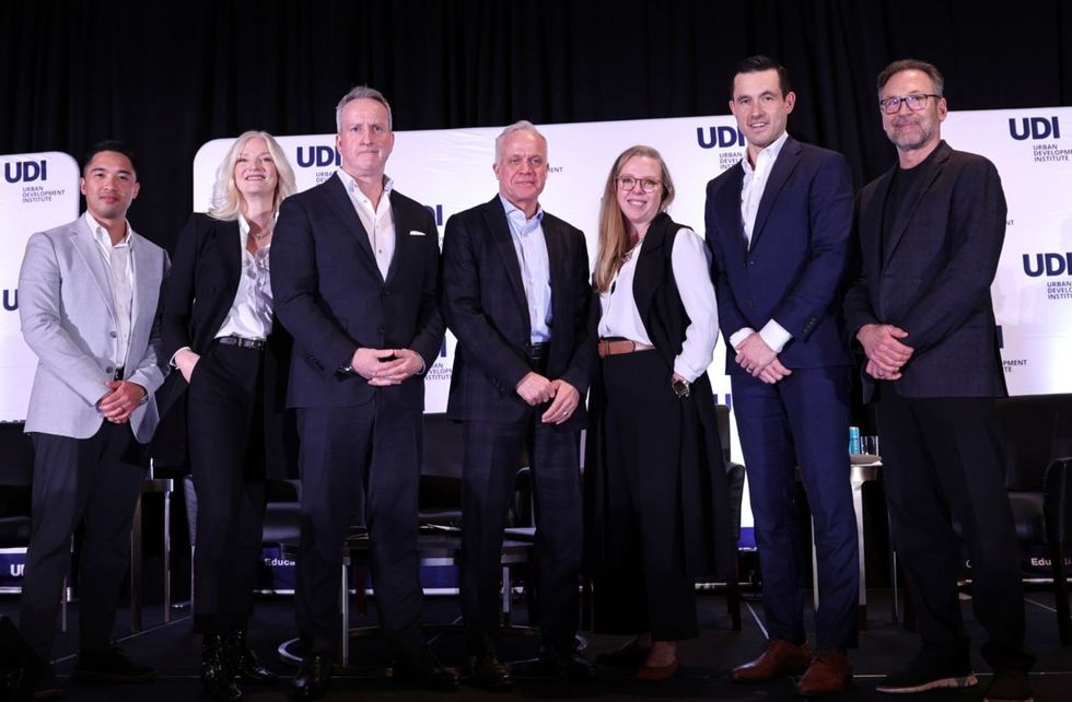 \u200bDaryl Simpson (third from left), Eric Carlson, Jennifer Podmore Russell, and Evan Allegretto, the four speakers.