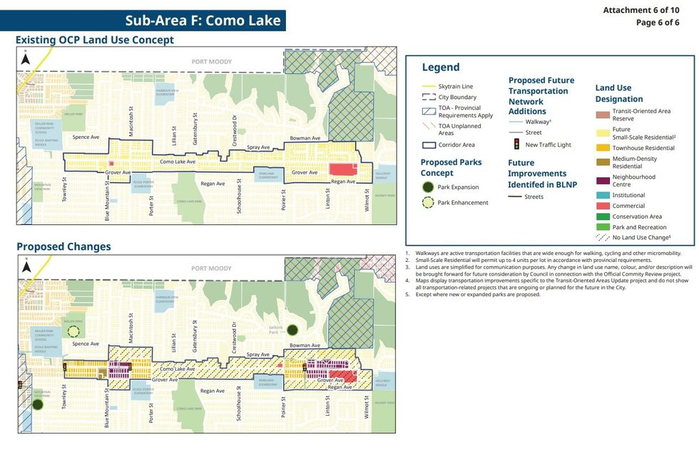 \u200bProposed land use changes for the Como Lake corridor.