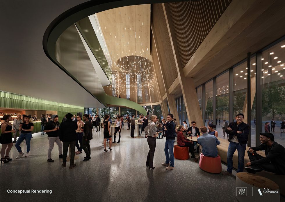 \u200bThe interior of the new Arts Commons expansion building.