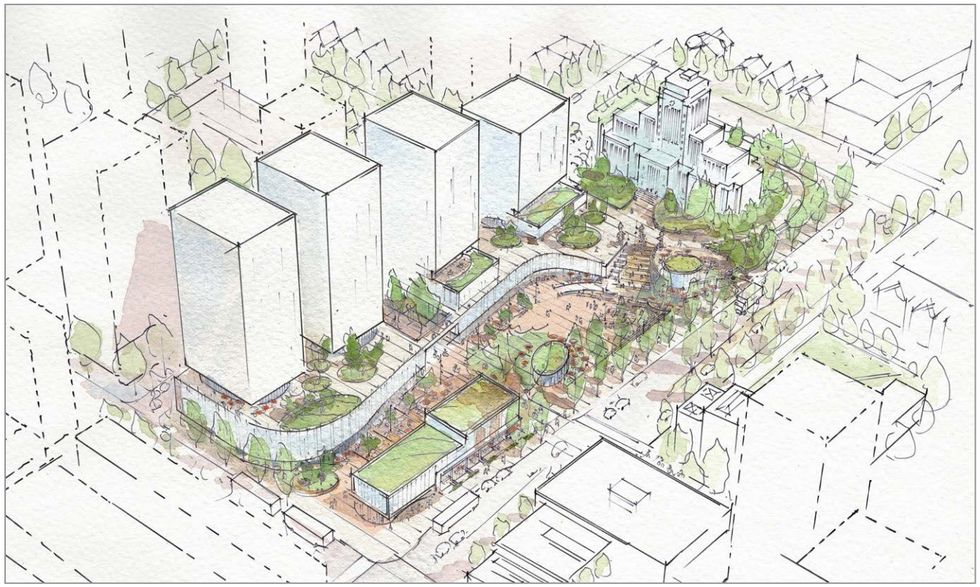 \u200bThe Lower Civic Plaza concept that was under consideration.