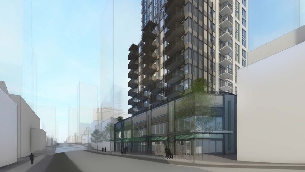 View from along W 8th Avenue.