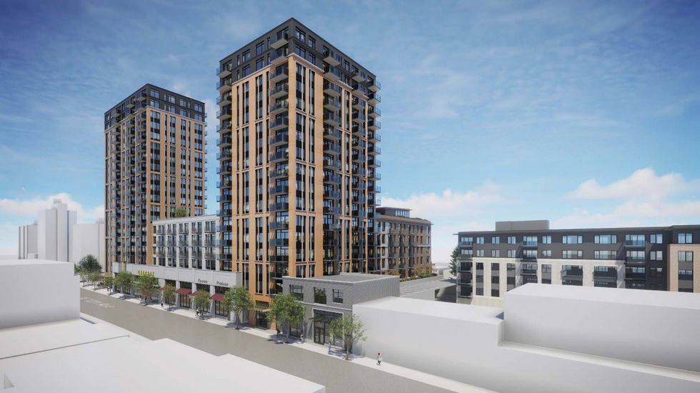 View of Building Two and Building Three from W 10th Avenue.