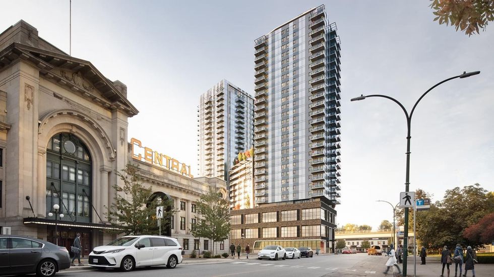 View of the proposed towers from Pacific Central Station.