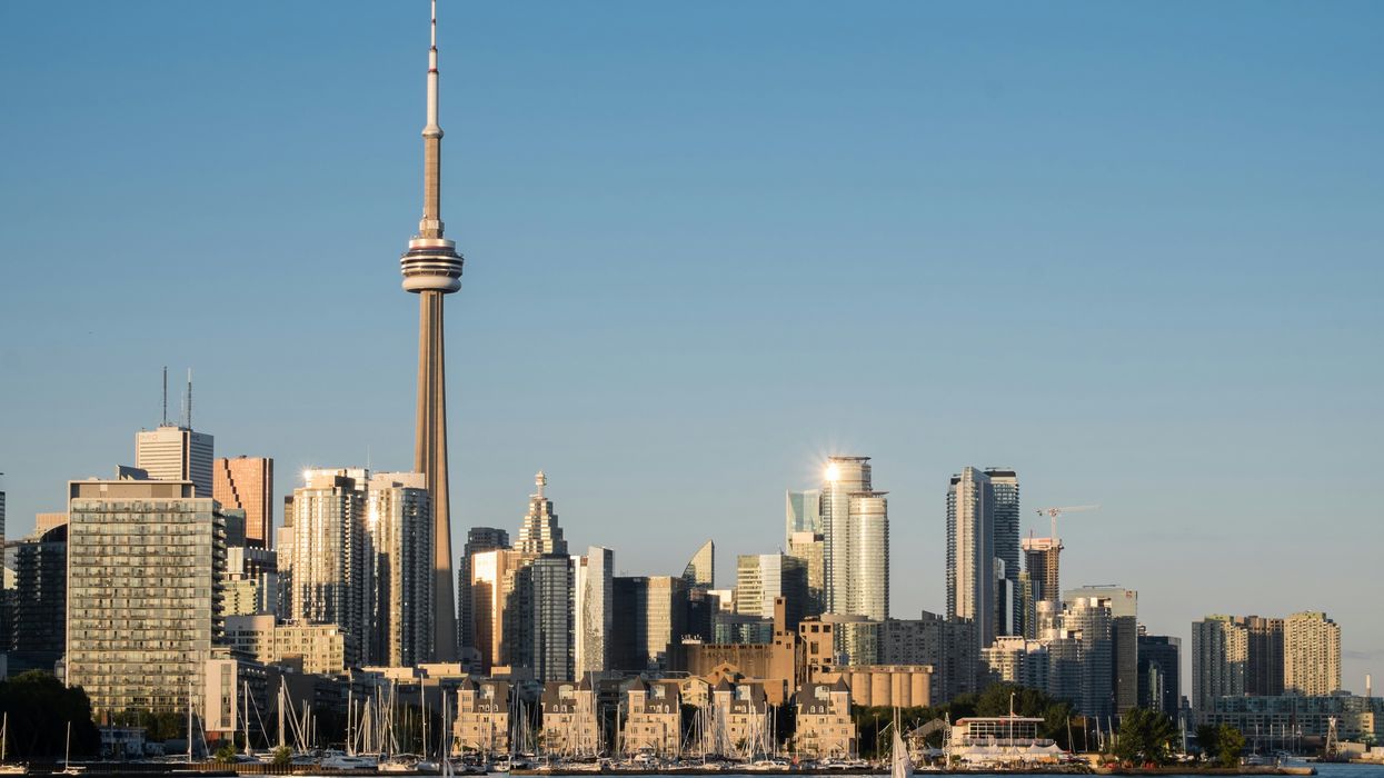 View of Toronto skyline from across the water.