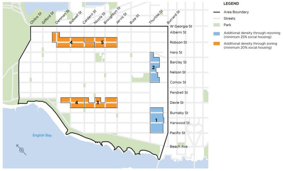 West End Community Plan areas where inclusionary housing policies apply.