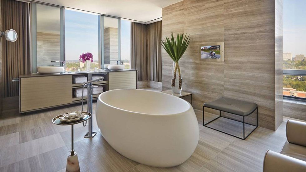 Awash with romance. The bathroom in the Presidential Suit at The Four Seasons, Toronto.