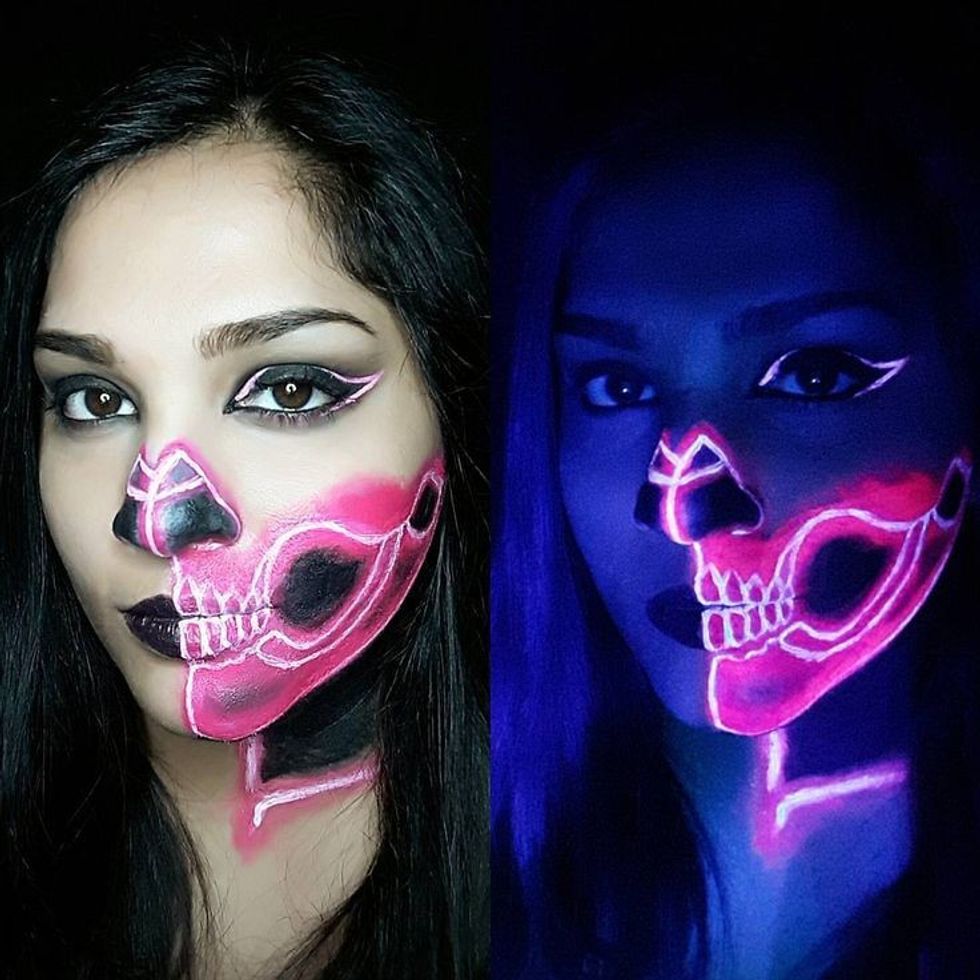 halloween glow-in-the-dark makeup