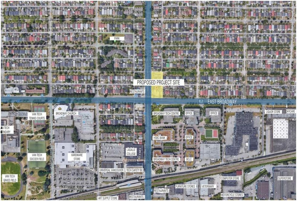 2406-2484 Renfrew Street rental building development site map