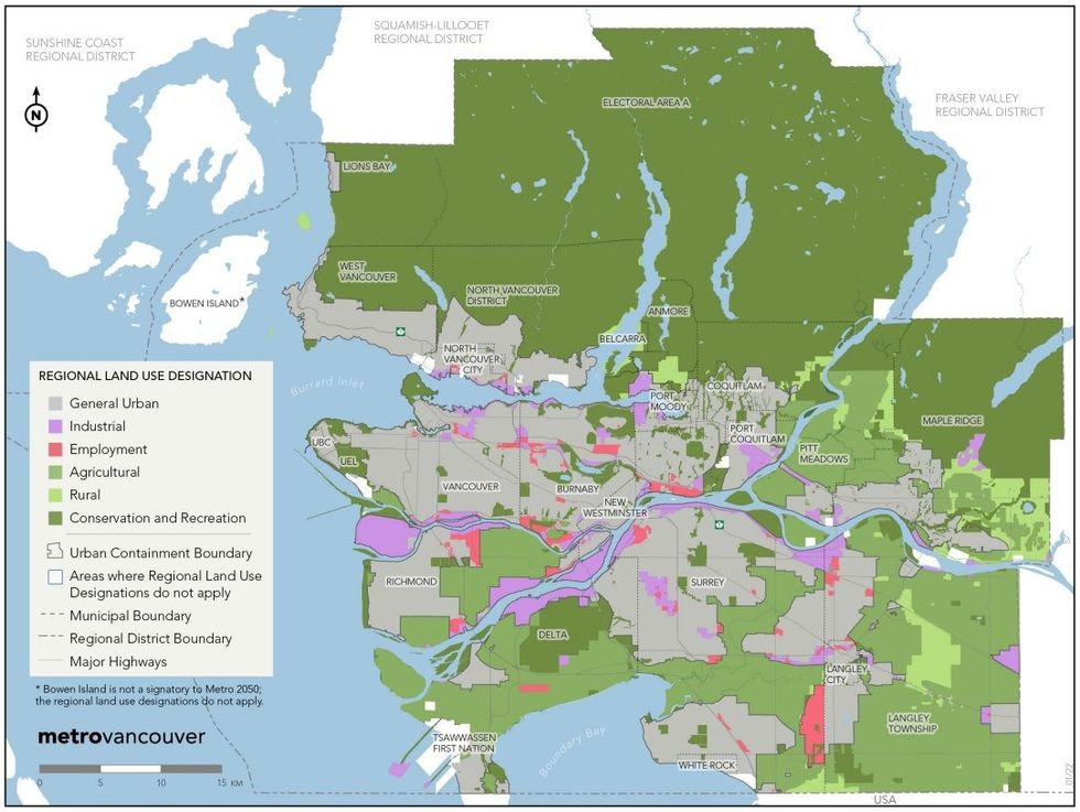 Metro Vancouver 2050 Urban Development Containment Boundary Map 1 