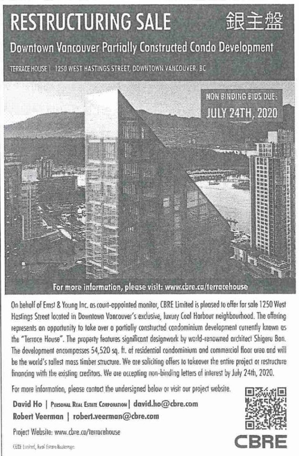 Terrace House CBRE South China Morning Post Advertisement