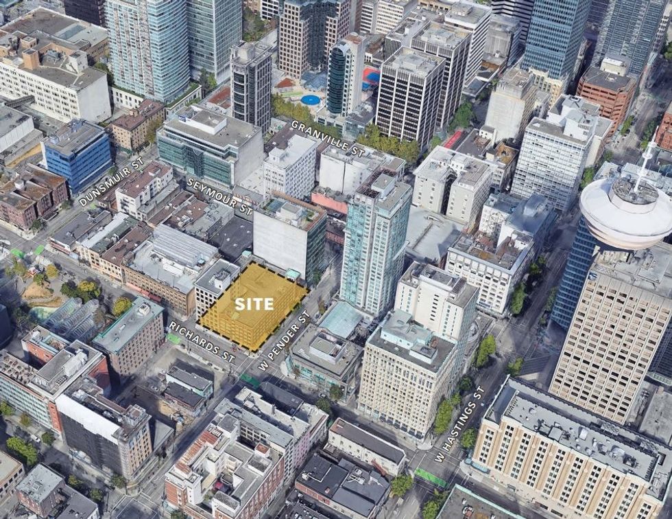 Marcon Richards West Pender Street Downtown Vancouver Hotel - Site Context