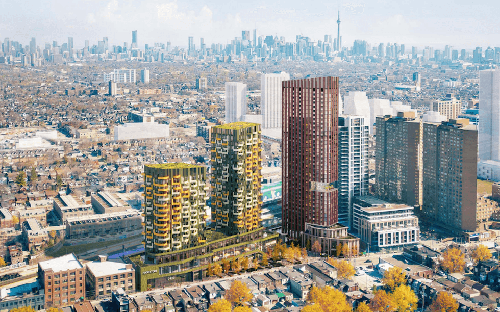 Colourful 3-Tower Development Proposed Near Bloor GO Station